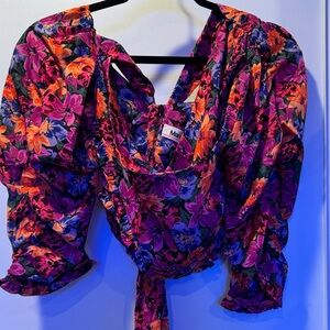 Floral Elegance Blouse in Pink and Orange